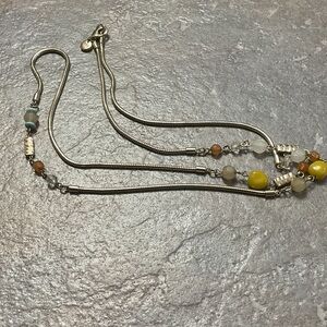 LOFT Silver Necklace with Yellow and Brown Accents
